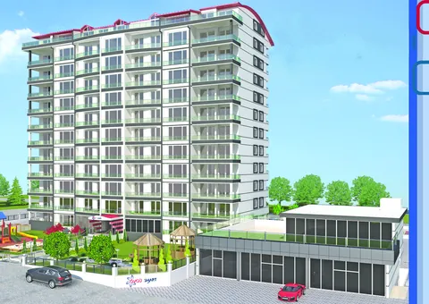 Övgü Smart bahçe ve sosyal alanlarıyla bina çizimi